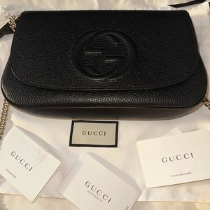 Authentic Black GUCCI soho handbag